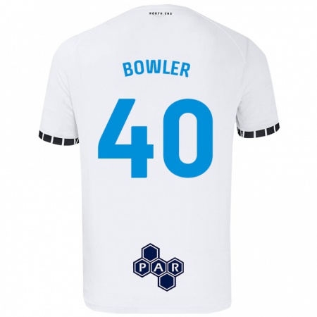 Kandiny Uomo Maglia Josh Bowler #40 Bianco Kit Gara Home 2024/25 Maglietta