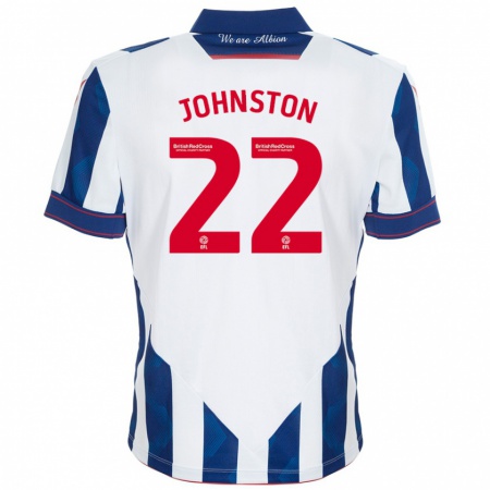 Kandiny Uomo Maglia Mikey Johnston #22 Bianco Blu Scuro Kit Gara Home 2024/25 Maglietta