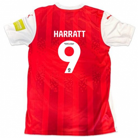 Kandiny Uomo Maglia Kian Harratt #9 Rosso Bianco Kit Gara Home 2024/25 Maglietta