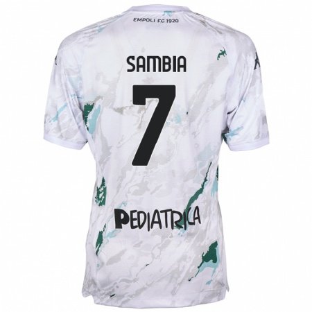 Kandiny Uomo Maglia Junior Sambia #7 Grigio Kit Gara Away 2024/25 Maglietta