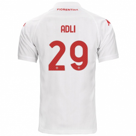 Kandiny Donna Maglia Yacine Adli #29 Bianco Kit Gara Away 2024/25 Maglietta