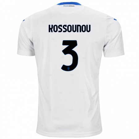 Kandiny Donna Maglia Odilon Kossounou #3 Bianco Kit Gara Away 2024/25 Maglietta