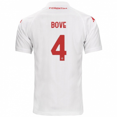 Kandiny Donna Maglia Edoardo Bove #4 Bianco Kit Gara Away 2024/25 Maglietta