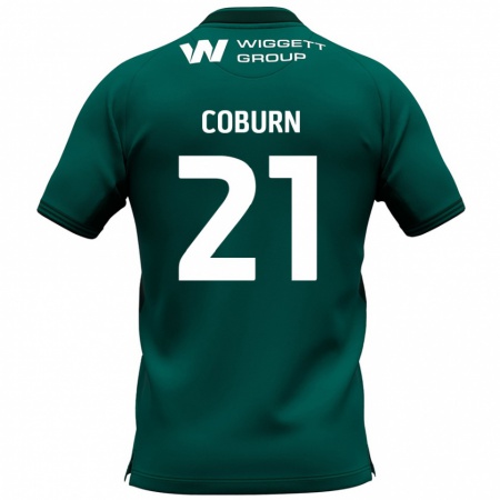 Kandiny Donna Maglia Josh Coburn #21 Verde Kit Gara Away 2024/25 Maglietta