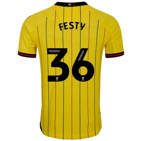 Kandiny Donna Maglia Festy Ebosele #36 Giallo Nero Kit Gara Home 2024/25 Maglietta