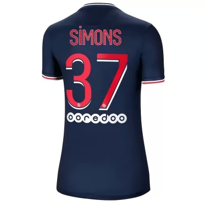 Dames Voetbal Xavi Simons #37 Thuisshirt Thuistenue Duisternis Voetbalshirt 2020/21 Shirt